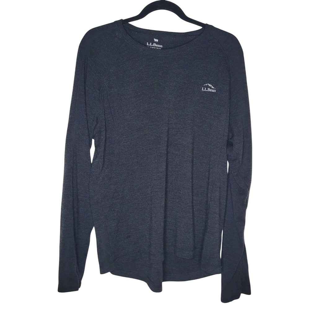 L.L. Bean Midweight Merino Wool Dark Gray Long Sleeve Pullover Active Men's L